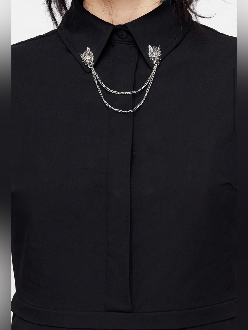 Disturbia | Fenrir Midi Shirt Dress 🐺🖤⛓️ - Picture 2 of 5